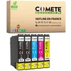 Image de COMETE - T0715 - 5 Cartouches d'encre Compatibles avec EPSON T0715 - Noir et Couleur - Marque Française