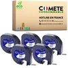 Image de COMETE CONSOMMABLE 91201 Pack 5 Rubans etiquetteuse compatibles avec DYMO 91201 etiquettes Noir sur Blanc adhésif