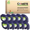 Image de COMETE CONSOMMABLE 91200 Pack de 10 Rubans eiqueteuse compatibles avec DYMO 91200 Etiquettes adhesifs Noir sur Blanc
