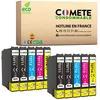 Image de COMETE- T0715 - 10 Cartouches d'encre compatibles avec EPSON T0715 - Noir et Couleur - Marque Française
