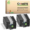 Image de COMETE CONSOMMABLE Tze131 Pack de 10 Rubans etiqueteuse compatibles avec BROTHER Tze-131 TZE131 Etiquette adhesif Noir