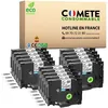 Image de COMETE CONSOMMABLE Tze131 Pack de 15 Rubans etiqueteuse 8 x 12mm compatibles avec BROTHER TZE131 Tze-131 Noir sur fond transparent