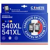 Image de COMETE - 540 541 XL - 2 Cartouches MADE IN FRANCE compatibles HP 540XL 541XL - Noir et Couleur