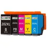 Image de COMETE - 202XL - 5 Cartouches d’encre Compatible Epson 202XL - Couleur, Noir + Noir photo
