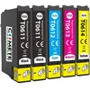 Image de COMETE - T0615 - 5 Cartouches d'encre Compatible EPSON T061 - Marque française