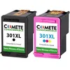 Image de COMETE - 301XL - 2 Cartouches d'encre Compatibles HP - Sans puce - Marque française