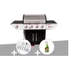 Image de Barbecue à gaz avec chariot Manhattan 450GPI + plancha + Malette de 8 accessoires inox + Dégraissant pour barbecue