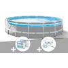 Image de Kit piscine tubulaire Intex Prism Frame Clear Window ronde 4,88 x 1,22 m + Kit d'entretien + 6 cartouches de filtration