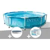 Image de Kit piscine tubulaire Intex Metal Frame Ocean ronde 3,05 x 0,76 m + Bâche de protection + 6 cartouches de filtration