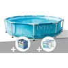 Image de Kit piscine tubulaire Intex Metal Frame Ocean ronde 3,05 x 0,76 m + Bâche à bulles + 6 cartouches de filtration