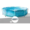 Image de Kit piscine tubulaire Intex Metal Frame Ocean ronde 3,05 x 0,76 m + Bâche de protection