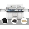 Image de Barbecue à gaz Napoleon Prestige Pro 825 + Housse de protection + Plateau charbon + Pierre à pizza large rectangle