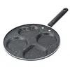 Image de Poele a pancakes 24cm, poêle antiadhésive à 4 trous pour crêpe à l'omelette pancake plett(trous ronds trous en forme)