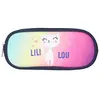 Image de Bagtrotter - Lili Lou - Trousse Scolaire Rectangulaire - Marine - 2 Compartiments Zippés - 23x7x10cm - Matière Polyester - Accessoire et Papeterie Scolaire