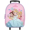 Image de Bagtrotter - Princesses Disney - Sac à Dos Scolaire à Roulettes - Rose Pâle - 1 Compartiment Zippé - Bretelles Matelassées - 25x12x32cm - Matière Polyester - Sac à Dos Scolaire Maternelle
