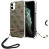 Image de Guess GUOHCN61H4STW iPhone 11 br zowy/brown hardcase 4G Print Strap (Apple iPhone 11), Coque pour téléphone portable, Marron