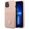 Image de Guess GUHCP13SPSATPP iPhone 13 mini 5,4" ró owy/pink hardcase SaffianoTriangle Logo Cardslot (Apple iPhone 13 mini), Coque pour téléphone portable, Pink, Rose