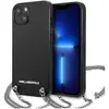 Image de Karl Lagerfeld KLHCP13SPMK iPhone 13 mini 5,4 "étui rigide noir / noir en cuir texturé et Chai (Apple iPhone 13 mini), Coque pour téléphone portable, Noir