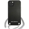 Image de Karl Lagerfeld Leather Textured and Chain - Étui pour iPhone 13 (czarny) (Apple iPhone 13), Coque pour téléphone portable, Noir