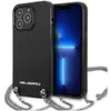 Image de Karl Lagerfeld Cuir texturé et chaîne - Etui iPhone 13 Pro Max (czarny) (Apple iPhone 13 Pro Max), Coque pour téléphone portable, Noir