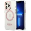 Image de Guess GUHMP13LHTRMP iPhone 13 Pro / 13 6,1" ró owy/rose hard case Metal Outline Magsafe (Apple iPhone 13 Pro), Coque pour téléphone portable, Pink, Rose, Transparent