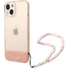 Image de Guess PC/TPU Camera Outline Translucent Case with Strap pour Apple iPhone 14 Plus - rose (Apple iPhone 14 Plus), Coque pour téléphone portable, Rose