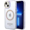 Image de Guess GUHMP14SHTCMU iPhone 14 6,1" pourpre/pourpre étui rigide Gold Outline Translucent MagSafe (Apple iPhone 14), Coque pour téléphone portable, Transparent, Violet