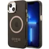 Image de Coque Guess TPU Magsafe Gold Outline pour iPhone 14 - Noire translucide