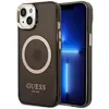 Image de Guess Étui compatible Translucent MagSafe pour Apple iPhone 14 - noir (Apple iPhone 14), Coque pour téléphone portable, Noir