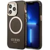 Image de Coque Guess TPU Magsafe Gold Outline pour iPhone 14 Pro - Noire translucide