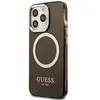 Image de Coque Guess TPU Magsafe Gold Outline pour iPhone 14 Pro Max - Noire translucide