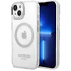 Image de Guess GUHMP14SHTRMS iPhone 14 6,1" srebrny/silver hard case Metal Outline Magsafe (Apple iPhone 13, Apple iPhone 14, Apple iPhone 15), Coque pour téléphone portable, Argent