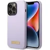 Image de Guess GUHMP14LSBPLU iPhone 14 Pro 6,1" fioletowy/pourpre étui rigide Silicone Logo Plate MagSafe (Apple iPhone 14 Pro), Coque pour téléphone portable, Violet