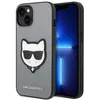 Image de Coque pour iPhone 14 Plus / iPhone 15 Plus - Karl Lagerfeld Saffiano (KLHCP14MSAPCHG) - Tête de Choupette Argentée