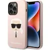Image de Karl Lagerfeld KLHMP14LSLKHLP iPhone 14 Pro 6,1" hardcase jasnoró owy/light pink Silicone Karl's Head Magsafe (Apple iPhone 14 Pro), Coque pour téléphone portable, Pink