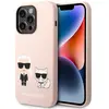Image de Karl Lagerfeld KLHMP14XSSKCI iPhone 14 Pro Max 6,7" hardcase jasnoró?owy/light pink Silicone Karl & (Apple iPhone 14 Pro Max), Coque pour téléphone portable, Rose