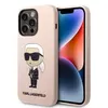 Image de Karl Lagerfeld Silicone NFT Ikonik MagSafe - Coque pour iPhone 14 Pro (Rose)