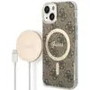 Image de Guess Zestaw GUBPP14MH4EACSW Case+ Charger iPhone 14 Plus 6.7" br zowy/brown hard case 4G Print MagS (Apple iPhone 14 Plus, Apple iPhone 15 Plus), Coque pour téléphone portable, Marron