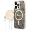 Image de Guess Zestaw GUBPP14XH4EACSW Case+ Charger iPhone 14 Pro Max 6.7" br zowy/brown hard case 4G Print M (Apple iPhone 14 Pro Max), Coque pour téléphone portable, Multicolore, Marron