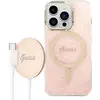 Image de Guess Zestaw GUBPP14LH4EACSP Case+ Charger iPhone 14 Pro 6.1" ró owy/pink hard case 4G Print MagSafe (Apple iPhone 14 Pro), Coque pour téléphone portable, Rose, Multicolore