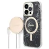 Image de Bundle Chargeur 15W Guess Magsafe + Coque Magsafe Marble pour iPhone 14 Pro Max
