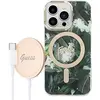 Image de Guess Zestaw GUBPP14XHJEACSA Case+ Charger iPhone 14 Pro Max 6.7" zielony/green hard case Jungle Mag (Apple iPhone 14 Pro Max), Coque pour téléphone portable, Vert