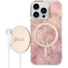 Image de Guess Zestaw GUBPP14LHJEACSP Etui+ chargeur iPhone 14 Pro 6,1" ró owy/pink hard case Jungle MagSafe (Apple iPhone 14 Pro), Coque pour téléphone portable, Multicolore, Rose