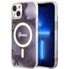 Image de Guess GUHMP14SHTMRSU iPhone 14 6.1" pourpre/pourpre hardcase Golden Marble MagSafe (Apple iPhone 14), Coque pour téléphone portable, Violet