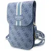 Image de Guess, Femmes, Sac à main, PU 4G Printed Stripes Phone Bag - bleu, Bleu
