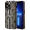 Image de Coque MagSafe pour iPhone 14 Pro Max Imprimée 4G avec Motif Rayé Guess Marron