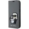 Image de Karl Lagerfeld iPhone 14 6.1 Saffiano Karl&Choupette bookcase (Apple iPhone 14), Coque pour téléphone portable, Gris, Argent