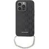 Image de Karl Lagerfeld KLHCP14SSACKLHPK iPhone 14 6.1" czarny/black étui rigide Saffiano Monogram Chain (Apple iPhone 14), Coque pour téléphone portable, Noir