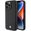 Image de BMW BMHCP15L22RFGK iPhone 15 Pro 6.1" czarny/black Motif en cuir Diamond (Apple iPhone 15 Pro), Coque pour téléphone portable, Noir