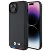 Image de BMW BMHCP15M22PTDK iPhone 15 Plus 6.7" czarny/black Tampon en cuir tricolore (Apple iPhone 15 Plus), Coque pour téléphone portable, Noir